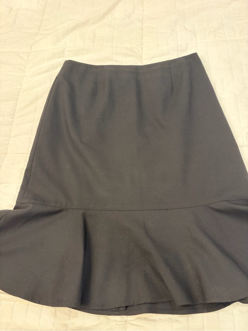 Women's Black Pencil Skirt with Flounce Hem
